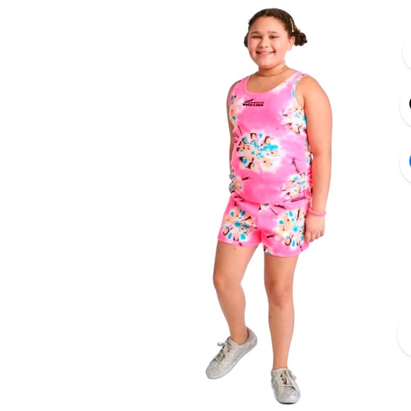 NWT XLP Justice Tank Top & Shorts Set, Tie Dye, Sleeveless,‎ XLP (16/18) - Picture 1 of 6